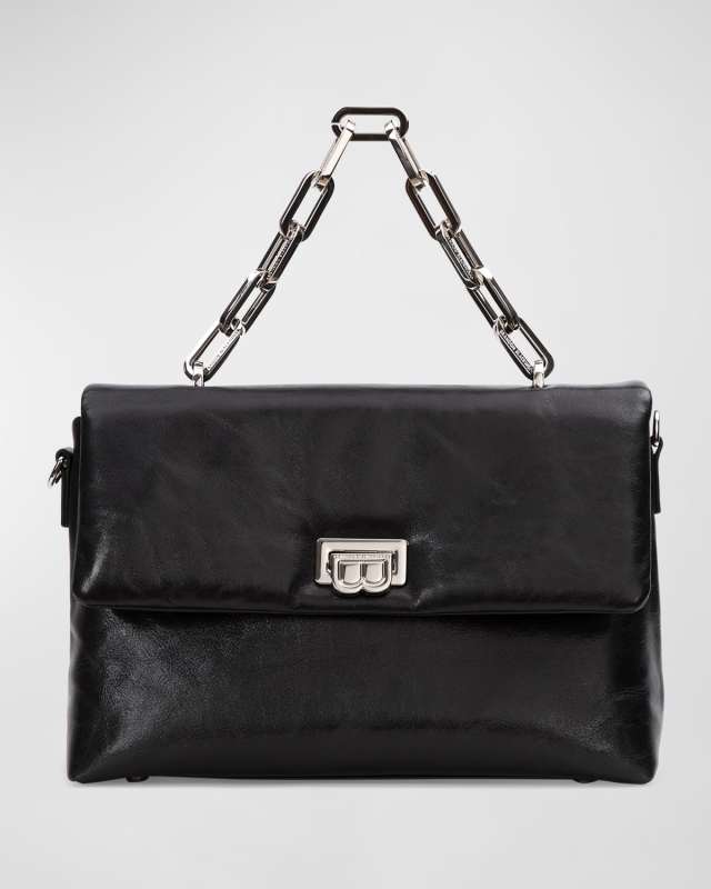 Lisa Flap Leather Chain Shoulder Bag